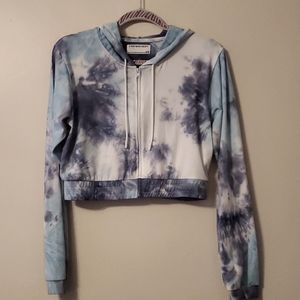 Ladies tie dye crop hoodie